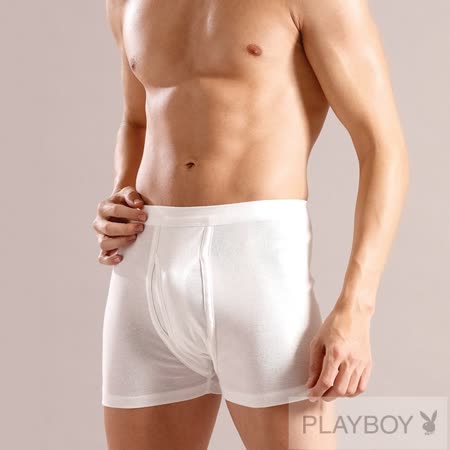PLAY BOY 4件組時尚型男100%純棉羅紋四角褲