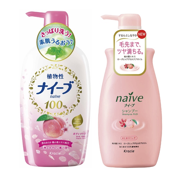 (Kracie葵緹亞)娜艾菩植物蜜桃沐浴乳洗髮精-二入任組