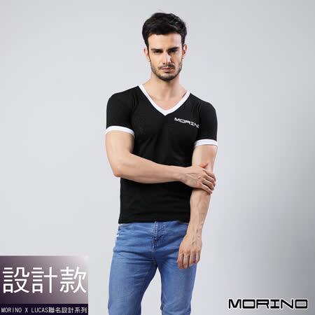 MORINOxLUCAS設計師聯名-經典緹花短袖衫/T恤 黑色