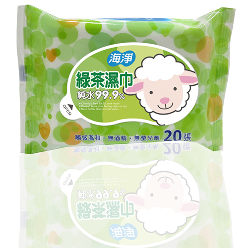 【海淨】綠茶濕巾20張-6入
