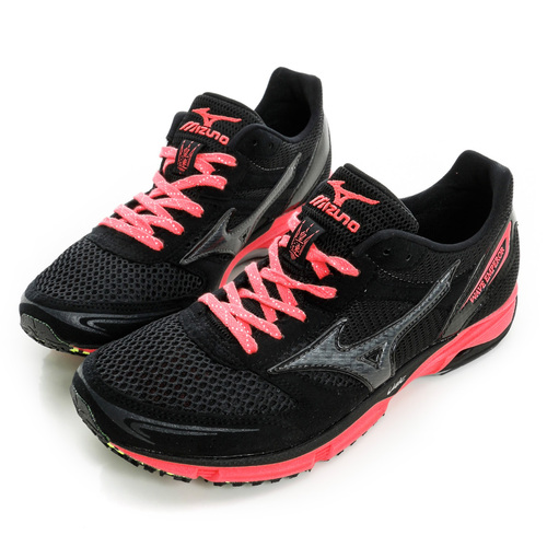 MIZUNO 美津濃 女鞋 慢跑鞋 黑粉紅 J1GB167689