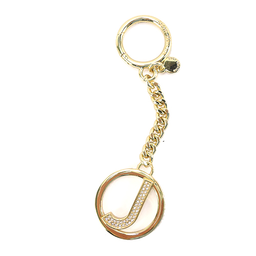 MICHAEL KORS 晶鑽LOGO字母鑰匙圈吊飾(J/金)