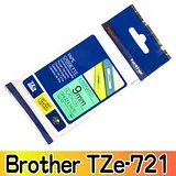 Brother TZe-721 護貝標籤帶 9mm 綠底黑字