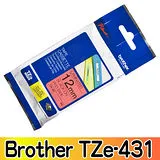 Brother TZe-431 護貝標籤帶 12mm 紅底黑字