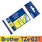 Brother TZe-631 護貝標籤帶 12mm 黃底黑字