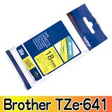 Brother TZe-641 護貝標籤帶 18mm 黃底黑字