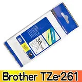 Brother TZe-261 護貝標籤帶 36mm 白底黑字