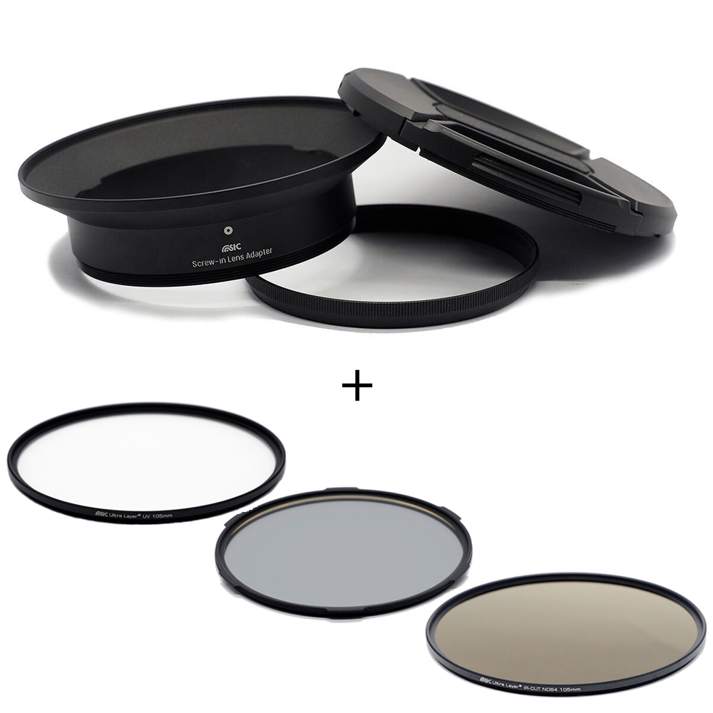 STC Screw-in Lens Adapter 濾鏡接環組 +UV保護鏡 +CPL偏光鏡+ND64減光鏡 105mm (for OLYMPUS 7-14mm專用)