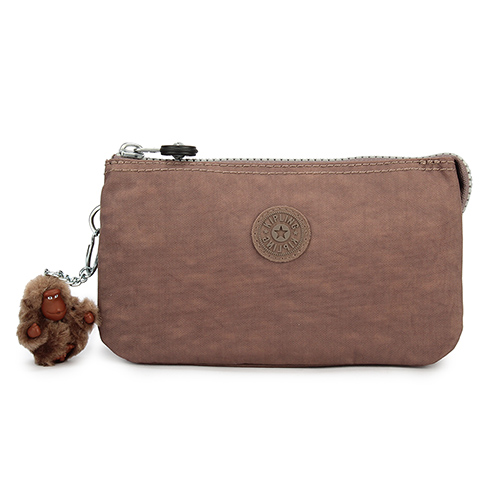 Kipling Basic尼龍Creativity中型三層萬用袋(棕咖色)