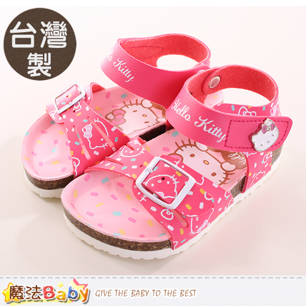 魔法Baby 女童鞋 台灣製Hello kitty正版涼鞋 sh9843