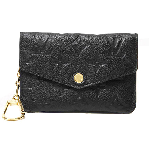 Louis Vuitton LV M60633 經典花紋全皮革壓紋鑰匙零錢包.黑_預購