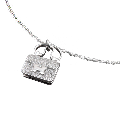 Hermes Diamond Constance 鑲鑽白金短鏈