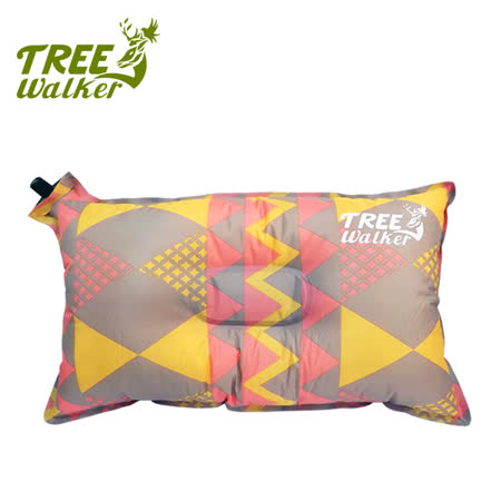 Tree Walker 花漾舒適自動充氣枕 菱紋粉