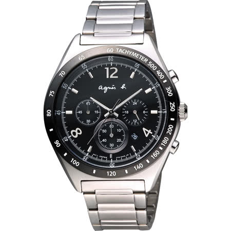 agnes b 7T12-0AP0D(BW8001P1)法式時尚風計時腕錶/黑面42mm