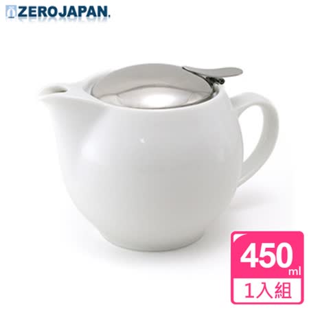 【ZERO JAPAN】典藏陶瓷不鏽鋼蓋壺(白)450cc