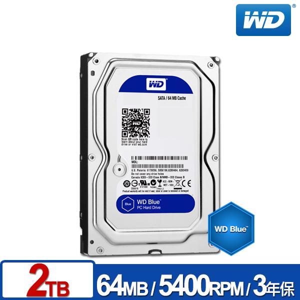 WD藍標 2TB 3.5吋
SATA硬碟WD20EZRZ 
