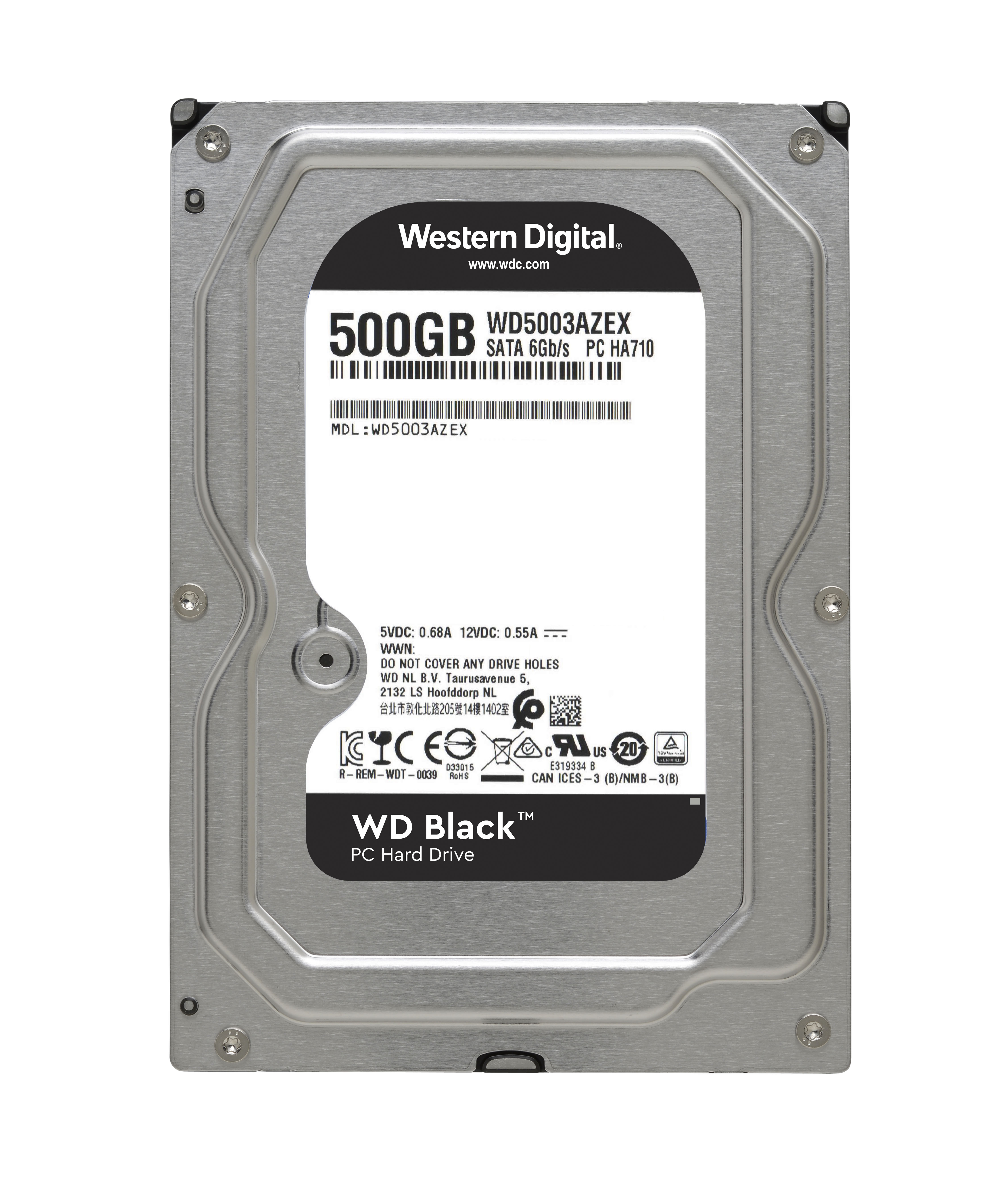 WD 黑標 500GB 3.5吋SATA硬碟(WD5003AZEX)