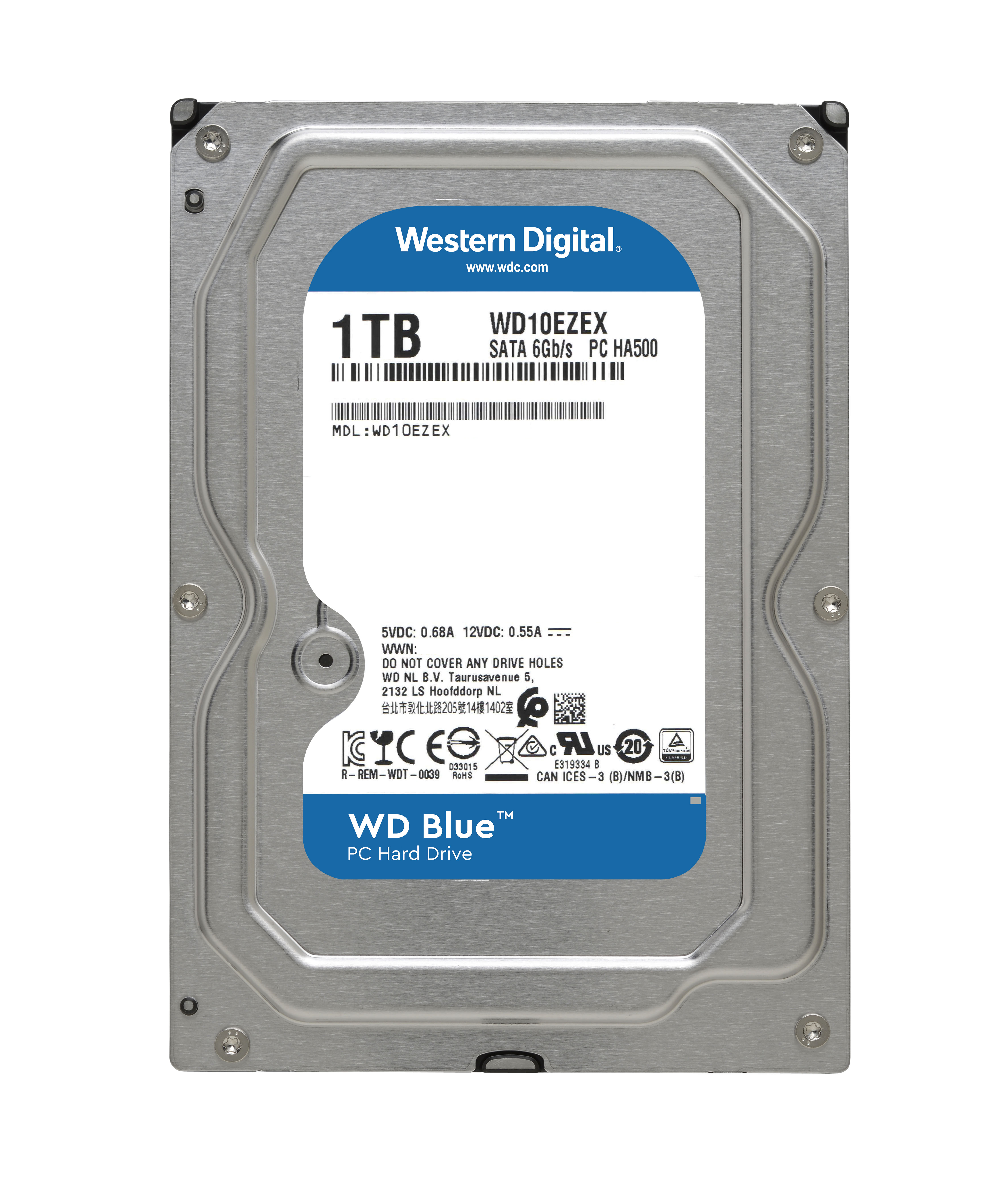 WD 藍標 1TB 3.5吋SATA硬碟(WD10EZEX)