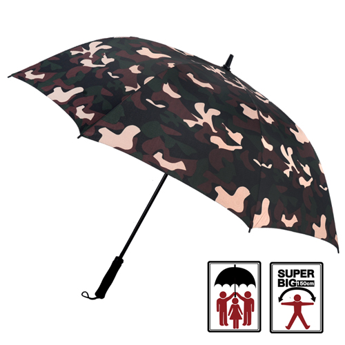 【2mm】都市叢林 迷彩高爾夫揹帶防風直傘(超值2件組)