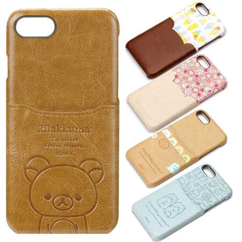 日本 PGA-iJacket 正版San-X iPhone7皮革背蓋口袋系列 硬殼保護殼