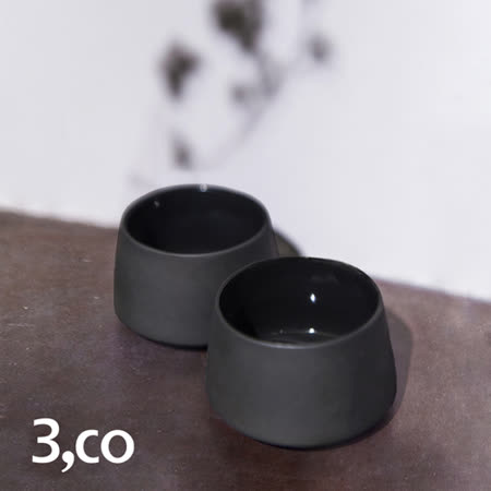 【3,co】水波提樑小杯(2件組) - 黑