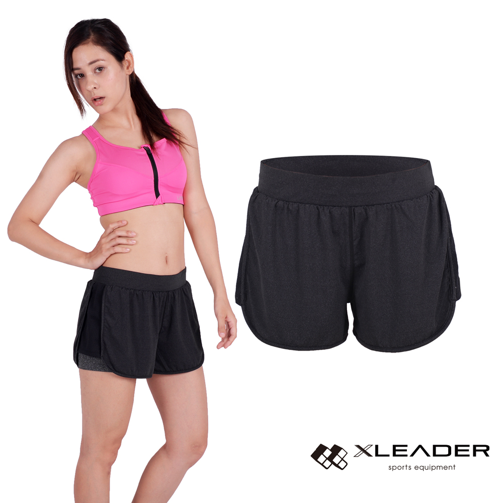 LEADER假兩件
彈性吸排運動短褲