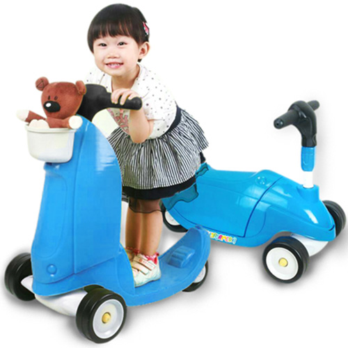 寶貝樂精選 伴你行滑板車加學步車-藍色