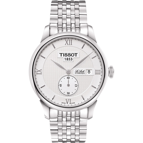 TISSOT Le Locle Gent 力洛克小秒針機械腕錶-銀/39mm T0064281103801