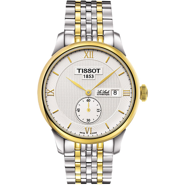 TISSOT Le Locle Gent 力洛克小秒針機械腕錶-銀x雙色版/39mm T0064282203801
