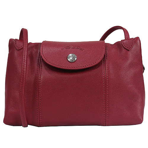 Longchamp Le Pliage Cuir Crossbody Cherry Red 1061 737 045