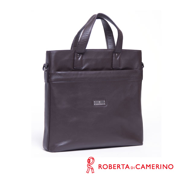 Roberta di Camerino 全皮手提/側背兩用公事包 - 咖啡色