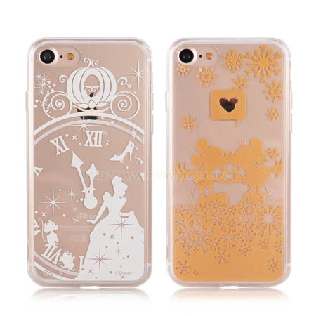 【Disney】迪士尼iPhone 7金蒔繪4.7雙料保護殼-仙杜瑞拉/米奇米妮
