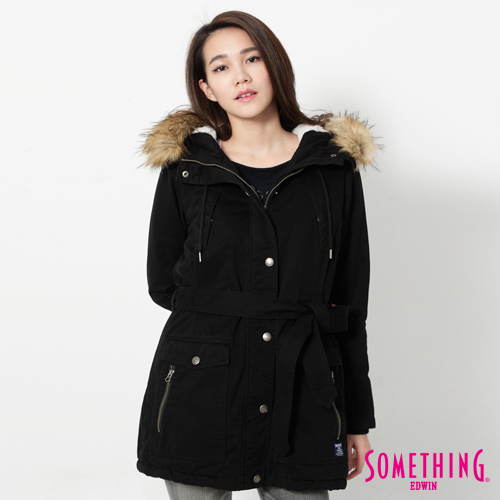 SOMETHING休閒俐落防寒外套-女- 黑色