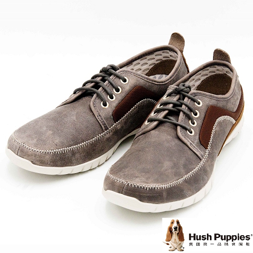 Hush Puppies 復古簡約直套式懶人鞋 男款-灰(另有黑)