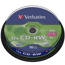 威寶 Verbatim SERL CD-RW 4X-12X 700MB 桶裝(10片)