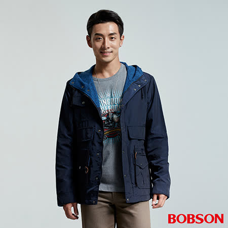 BOBSON 
男款刷毛連帽外套