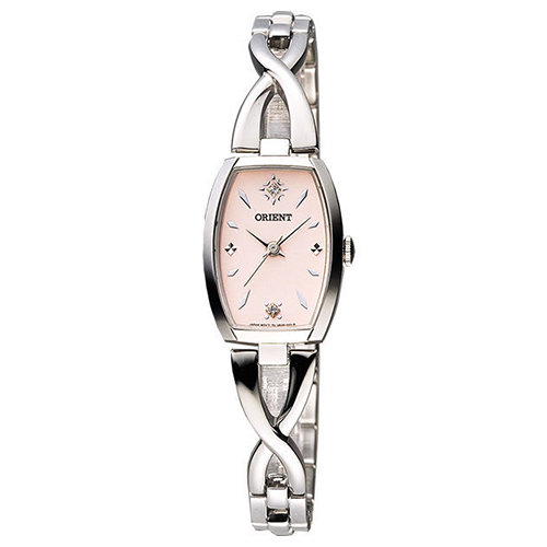 ORIENT 東方 淑女時尚晶鑽風格女用腕錶-粉x銀/20mm/FUBUH004Z