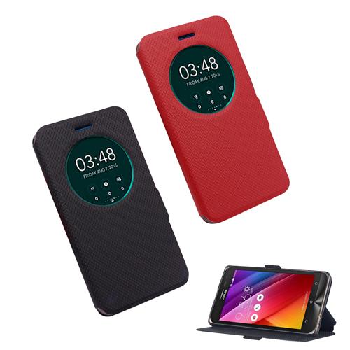YANG YI 揚邑 ASUS Zenfone 2 Laser ZE500KL 5吋 星光紋開窗側立防滑智能休眠磁扣皮套 Zenfone 2 Laser ZE500KL 專用