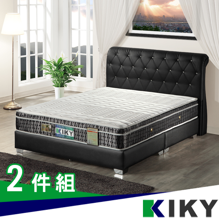 【KIKY】卡蒂妮皮質雙人5尺二件組(床頭片+床底座)