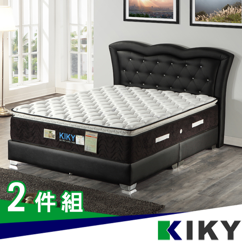 【KIKY】卡地亞皮質雙人5尺二件組(床頭片+床底座)
