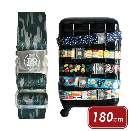 《DQ&CO》行李綁帶(迷彩綠180cm) | 行李箱固定帶 扣帶 束帶 綑綁帶 旅行箱帶