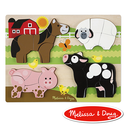 美國瑪莉莎 Melissa & Doug 厚塊拼圖 - 農場動物