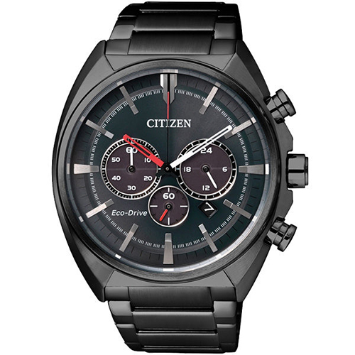 【CITIZEN 星辰】光動能夜行戰士三眼計時不鏽鋼腕錶(45mm/CA4285-50H)