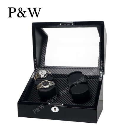 【P&W手錶自動上鍊盒】【木質鋼琴烤漆】4支裝 八種模式 全新特殊轉盤設計 動力儲存盒 機械錶專用 旋轉盒 錶盒