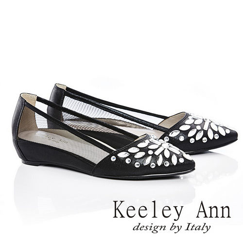 Keeley Ann 
鑲鑽質感內增尖頭鞋