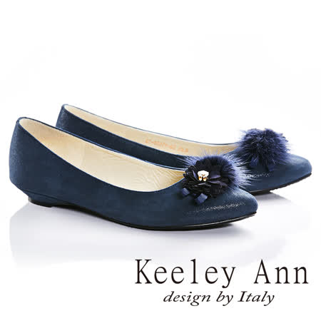 Keeley Ann
閃鑽毛球全真皮平底鞋