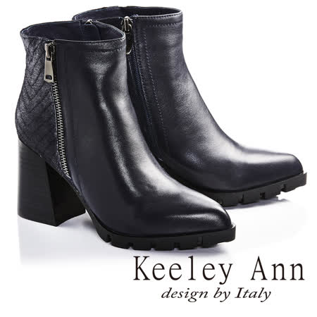 Keeley Ann
全真皮尖頭粗跟短靴