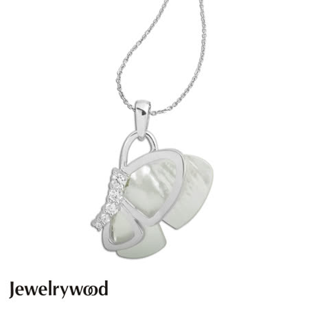 Jewelrywood 純銀蝴蝶飛舞珍珠母貝項鍊