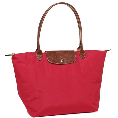 LONGCHAMP M號長把摺疊水餃包3D系列(深莓紅)