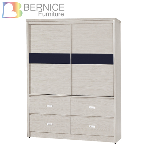 Bernice-貝琪4尺拉門/推門四抽衣櫃
